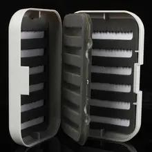 Высокое качество двусторонний Пластик Снасти Коробка для рыбалки 125*88*34 мм качели листьев нахлыстом поле форель мух пены вставить Коробки