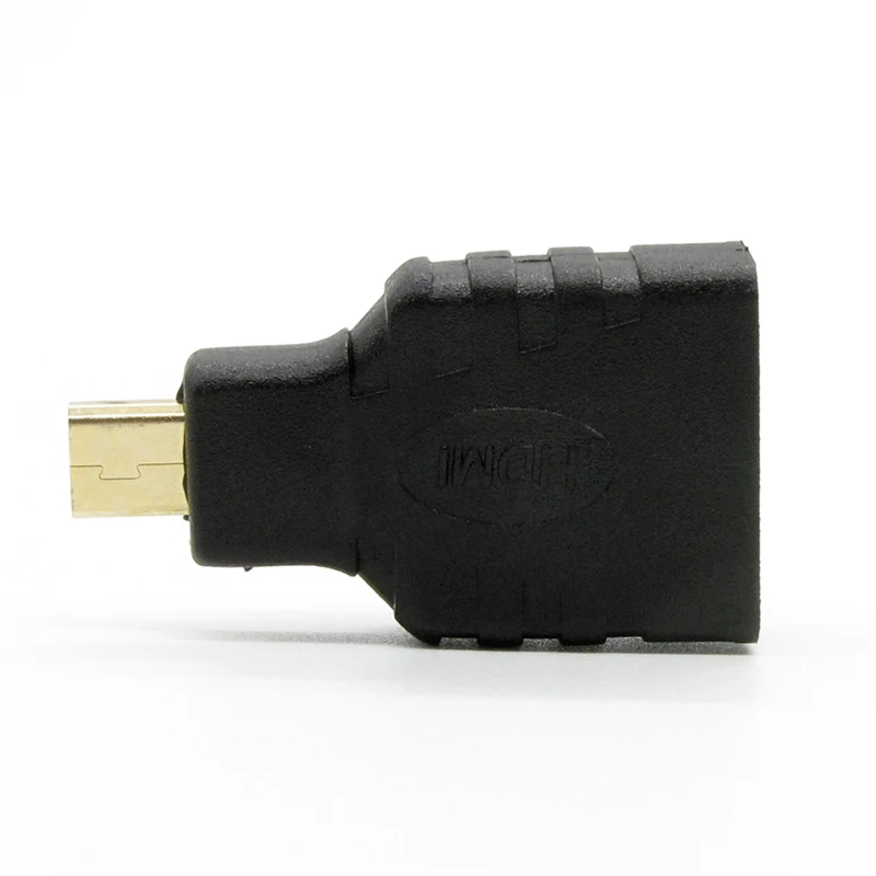 Высокоскоростной микро HDMI Мужской к HDMI Женский адаптер конвертер кабель HD 3D 1080P позолоченный HDMI V1.4 разъем для HDTV xbox PS3 - Цвет: Черный