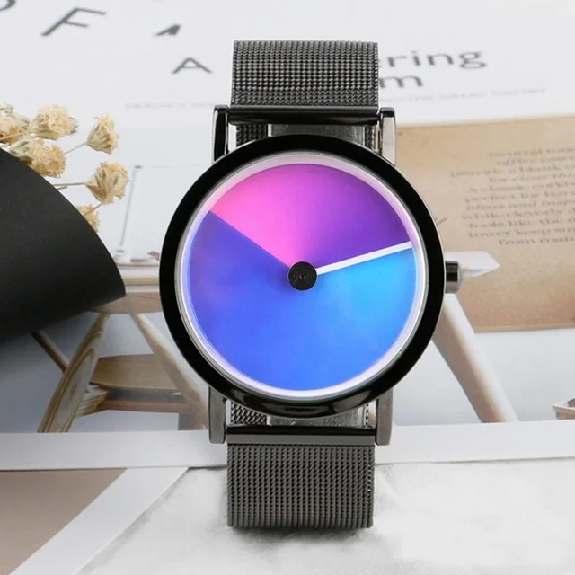 

Unique Stylish Vortex Unisex Gradient Clock Male Colorful Aurora Spiral Quartz Wristwatch Sport Watch Men Women Hours Gifts