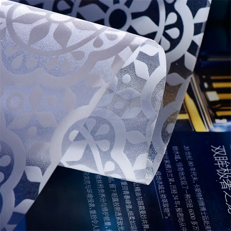 

30*100cm Opaque Stained Embossed Sun flower Frosted decorative Window Films pvc Static Cling Self adhesive Privacy Glass Sticker