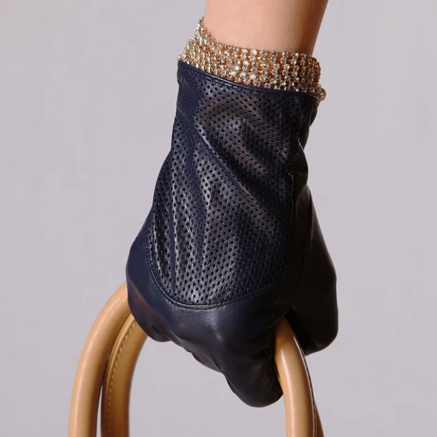 L090NN dark red women sheepskin gloves fashion winter genuine leather gloves for women warm wrist winter leather gloves