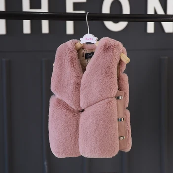 

Baby Girl Winter Clothes Children's Fur Vest Girls Imitation Fur Coat Kids Sleeveless Jacket Outerwear Clothing For TZ86