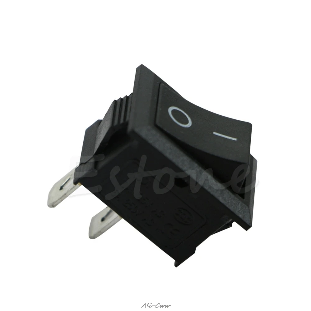 

2018 Plastic+Metal Black On/Off Rectangle Rocker Switch Car Boat Button KCD1-2Pin 250V 3A High Quality