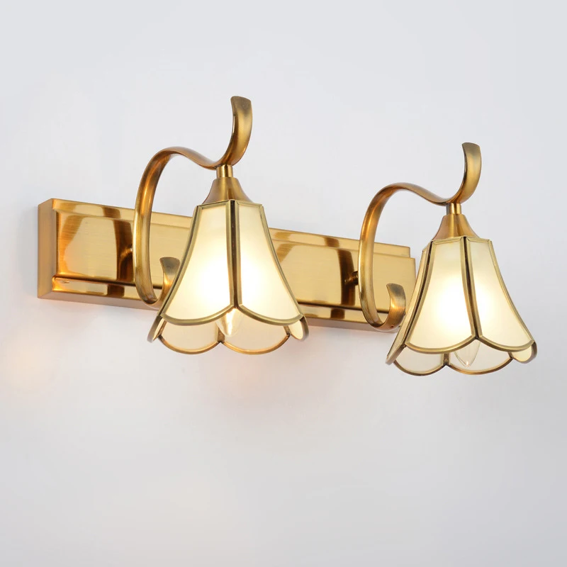 Vintage Brass Wall Light Art Deco Wall Sconces With Glass Shade Retro Antique Brass Finished ...