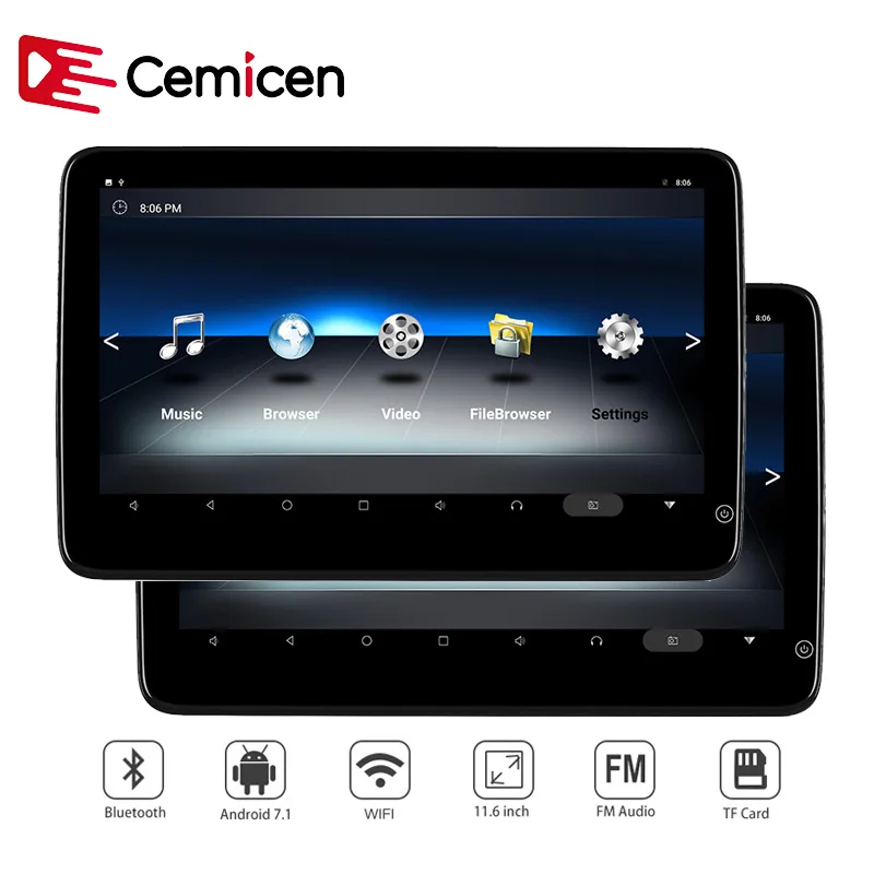 Автомобильный монитор Cemicen 12 5 дюйма Android 7 1 8 ядер 1920*1080 HD 1080P 2.5D ультратонкий