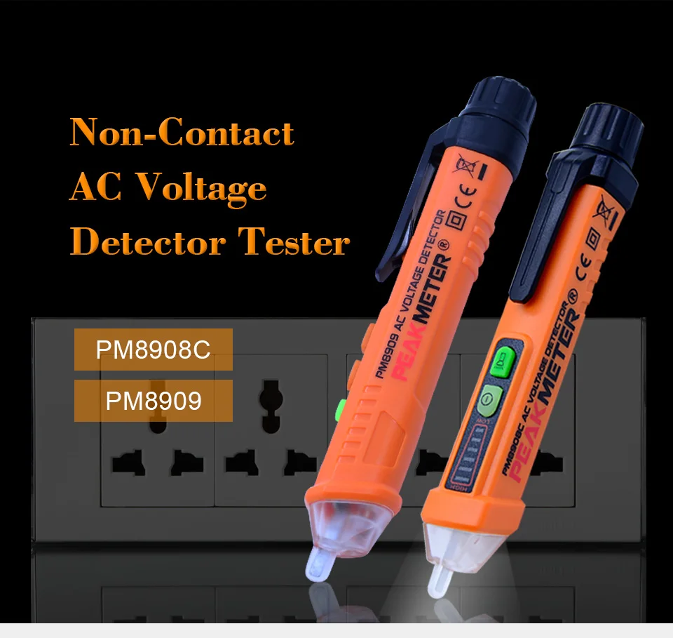 NCV тест напряжения переменного тока er 12-1000 В/48-1000 в детектор напряжения со светодиодным фонариком живой провод/нейтральный провод трехфазный тест карандаш