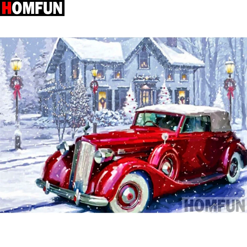 Алмазная живопись HOMFUN A16277 Снежная машина картина с полными квадратными/круглыми
