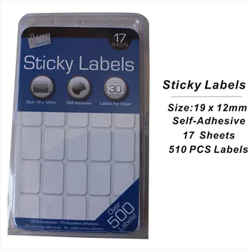 

510 PCS White Plain 12x19mm Blank Self Adhesive Sticky Labels Writable Name Stickers Note Label Price Stickers Tags,OEM Welcome