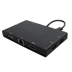 Топ предложения 8 в 1 Тип-C двойной USB 3,0 HDMI VGA RJ45 PD зарядки адаптер SD Card Reader