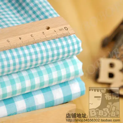 2016 Sale Rushed Tissus Telas Patchwork Patchwork Multicolour Sun Grid Blue Small 100% Cotton Fabric Thin Diy Handmade Cloth
