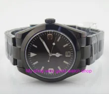 40MM PARNIS white dial Automatic Self-Wind movement Sapphire Crystal men’s watch Mechanical Wristwatches PVD case 41sk