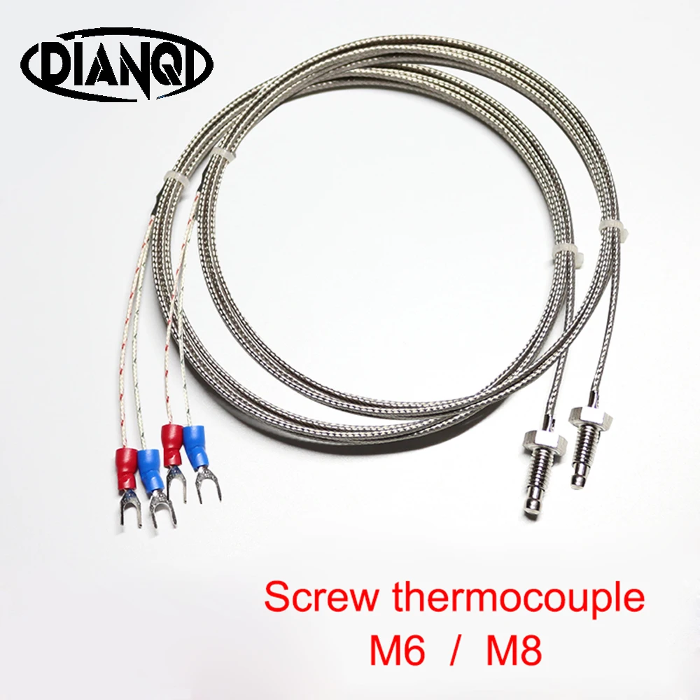 

K type E type M6 screw type thermocouple M8 thread thermal resistance temperature sensor temperature line probe temperature line