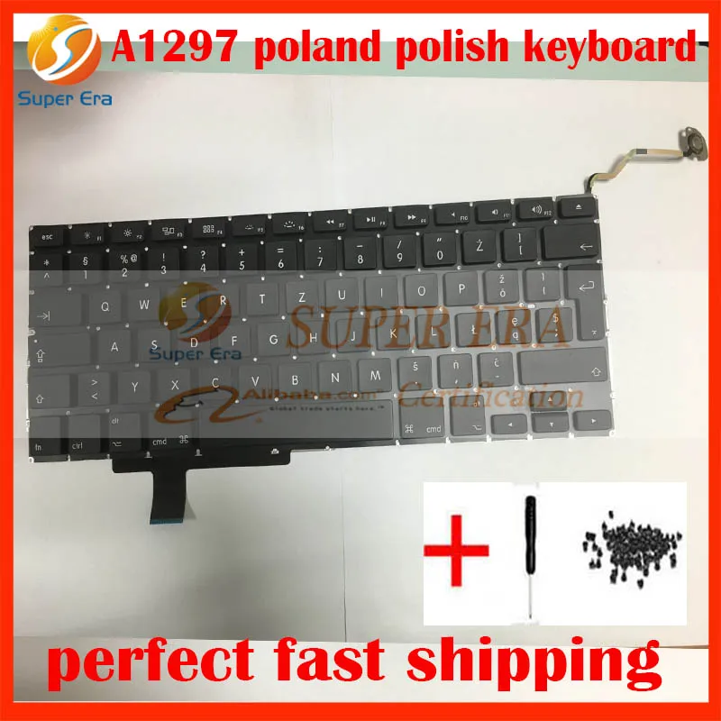 5pcs lot for font b macbook b font pro 17 A1297 keyboard without backlight backlit polish