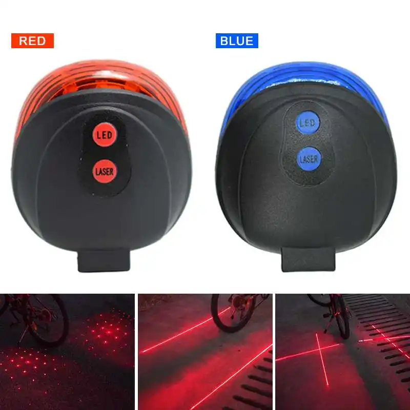 WasaFire 7 modos 5 luz LED 2 láser de luz trasera bicicleta de seguridad de ciclo de advertencia de la luz trasera de la bicicleta de luz de la lámpara de cola luces bicicleta