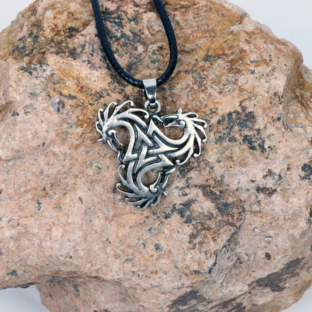 Valknut Dragons ожерелье Амулет подвеска ирландский норвежский викинг Северный