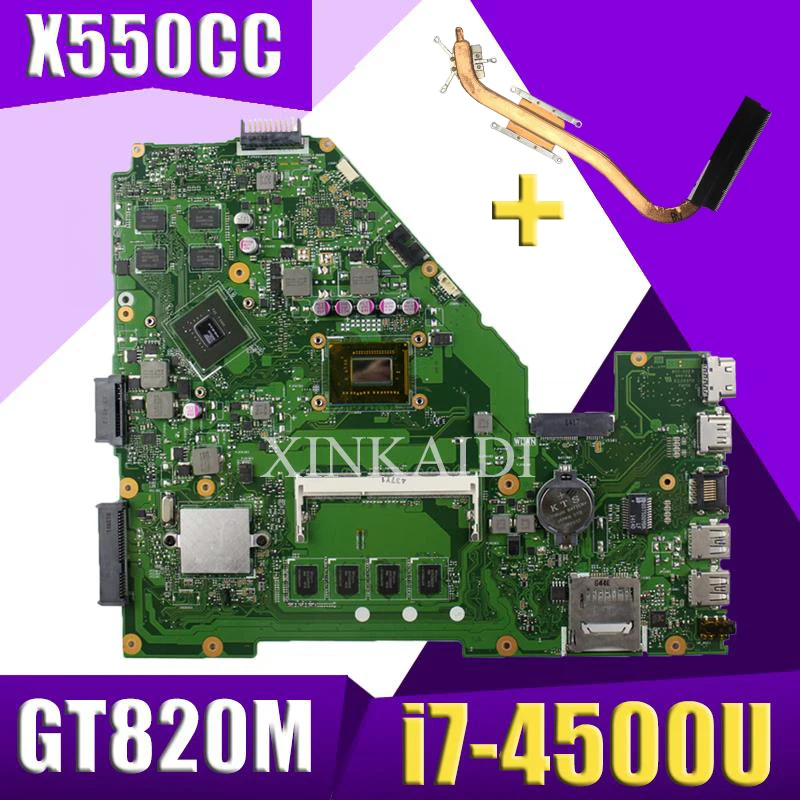XinKaidi X550CC محمول اللوحة الأم ل ASUS A550C X550CL R510C اختبار اللوحة الأصلية 4G RAM i7-4500U 2.7 GHZ CPU GT820M