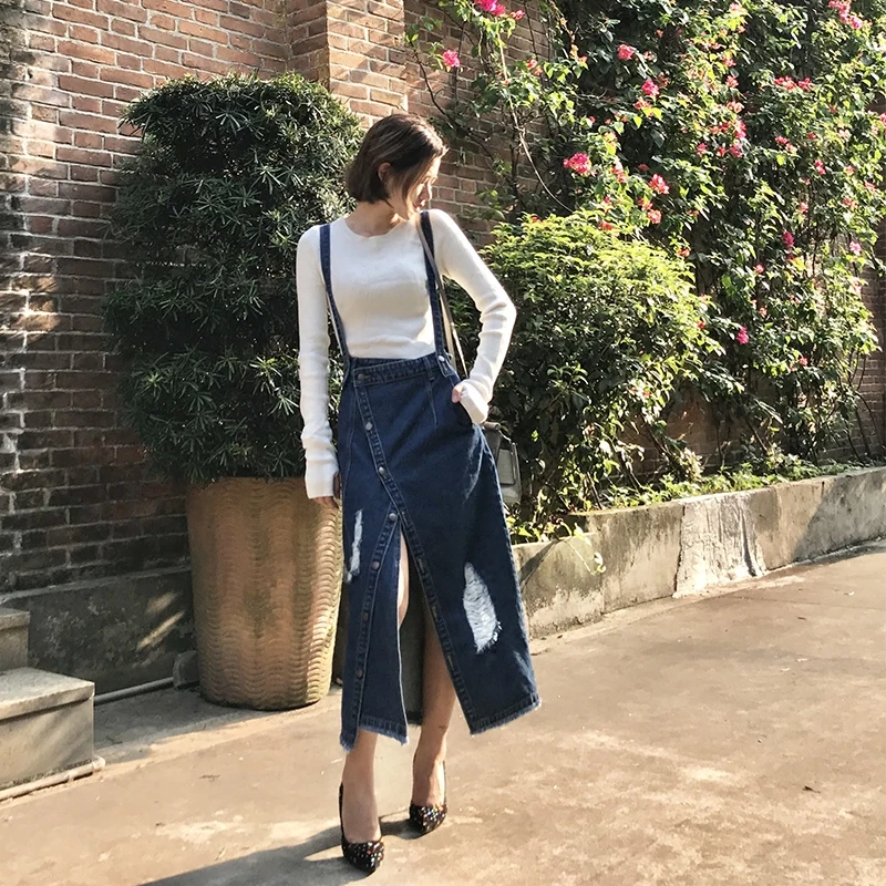 

Free Shipping 2019 New Fashion Long Maxi A-line Irregular Strap Skirts For Women Plus Size 2XS-3XL High Waist Skirts With Holes