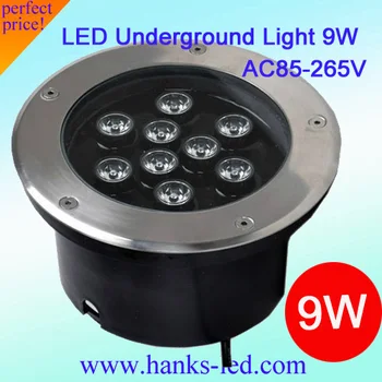 

20 PCS/Lot IP67 Epistar High Power 9W LED Round inground lamp AC85V-265V