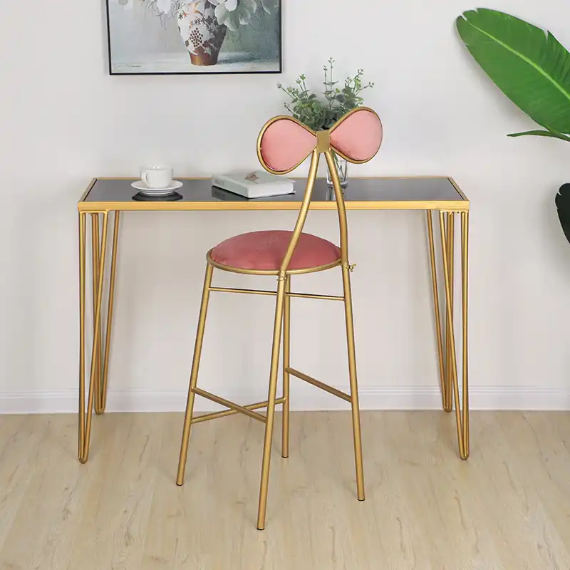 Nordic Butterfly Metal Dining Chairs Gold Bar Makeup Vanity Chair Stool Modern Bedroom Sofa Dressing Party Stools Home Art Decor