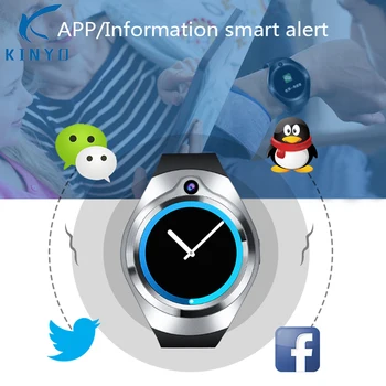 

Kinyo Android 5.1 OS Smart Watch 1.3 inch Heart Rate Camera Video Health Monitoring SmartWatch phones support 3G WIFI SIM WCDMA