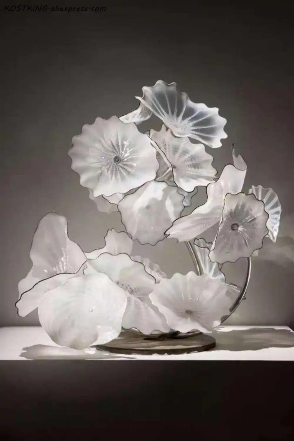 white flower floor lamp