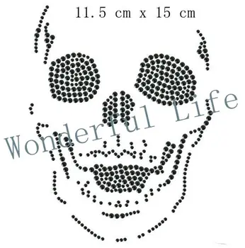 

Free Shipping Large Skull Diamante Motif rhinestones transfer design