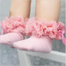 Лидер продаж; носки принцессы с бантом для новорожденных девочек; кружевные Гольфы с оборками; 6 цветов