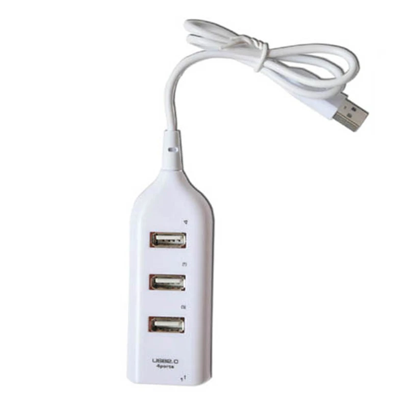 

Malloom 2018 New Hub USB Flash Drives White USB2.0 Hub 4 Port Splitter Hub Adapter For PC Computer Products#20