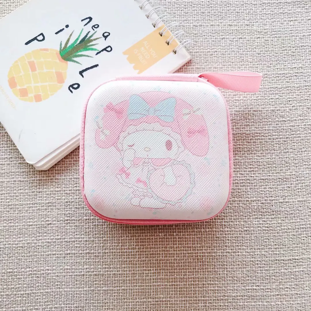 

9.4cm*9.4cm Earphone Box Zipper Storage Bag Melody Cinnamoroll Duffy Bear Monsters Stitch Pattern
