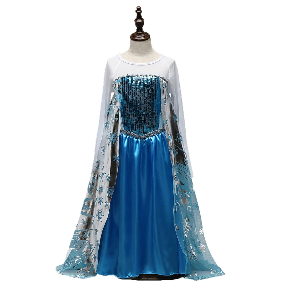 DAYLEBABY/весеннее платье принцессы Анны и Эльзы для девочек; Детский карнавальный костюм Снежной королевы с повязкой на голову; вечерние платья; Fantasia vestido infantis