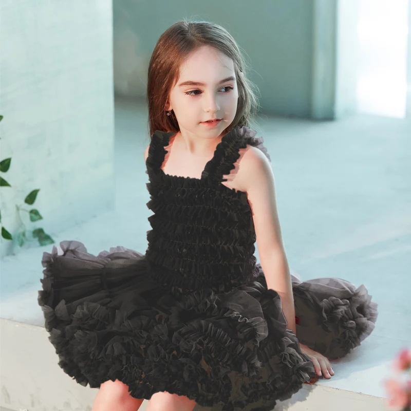 1-10 Years Old Two-layers Girls Slip Short Ball Gown Dress Mesh Tutu Dresses Children Party Princess Birthday Vestidos Summer
