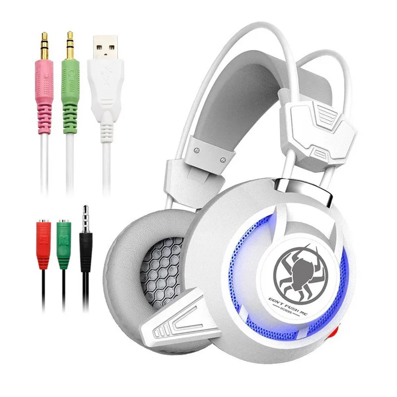 

Stylish Stereo Gaming Headset with Microphone Wired USB Gaming Over Ear Headphone with Bass LED Lighting For PS4 Xbox one PC