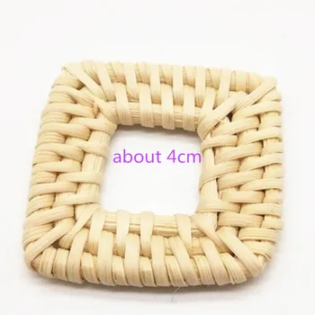 

DIY Handmade Wooden Straw Weave Rattan Square Wood Beads Vine Braid Accessories Fit For Earrings 10pieces y12268
