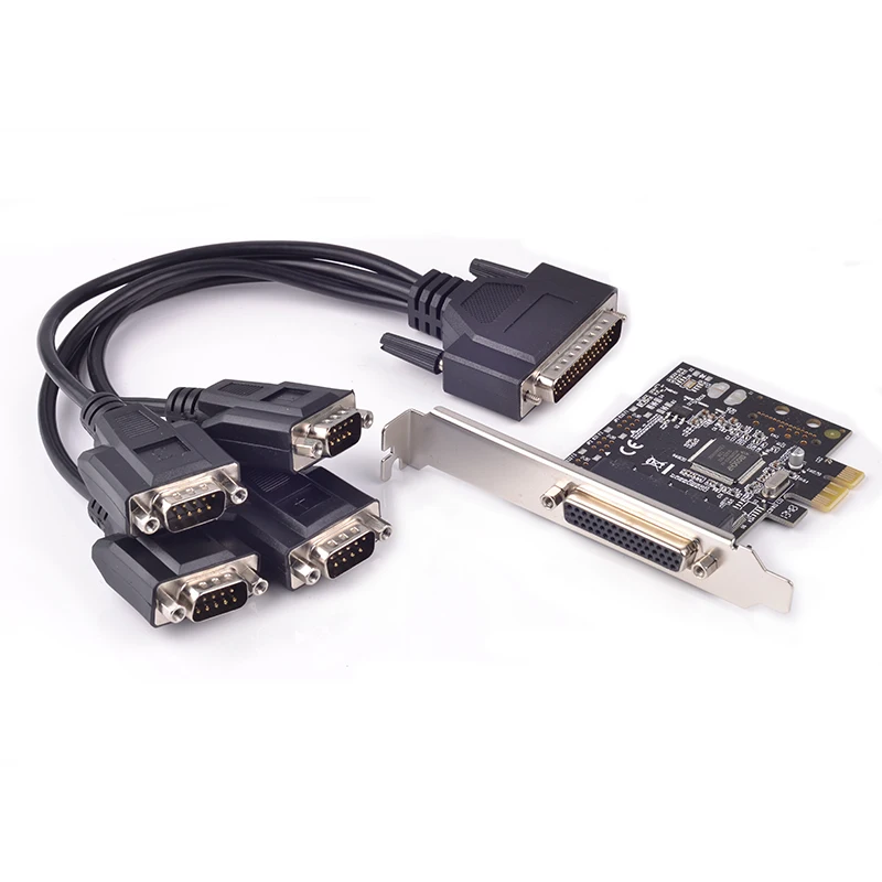 

Serial adapter 4 port RS232 Serial DB9 PCI-E adapter RS232 to PCIe converter Card PCI e RS-232 expansion card MosChip