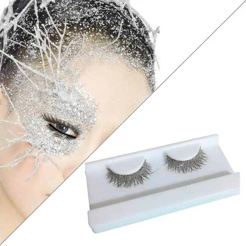 

False Eyelashes Extensions Gradient Multi-Colored Props False Eyelashes Extensions Glitter Cosplay Fake Eyelashes Makeup Tools