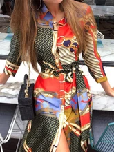 Summer Women Vacation Elegant Leisure Casual Asymmetrical Midi Dress Female Stylish Mixed Print Button Up Shirt Dress Summer Women Vacation Elegant Leisure Casual Asymmetrical Midi Dress Female Stylish Mixed Print Button Up Shirt Dress