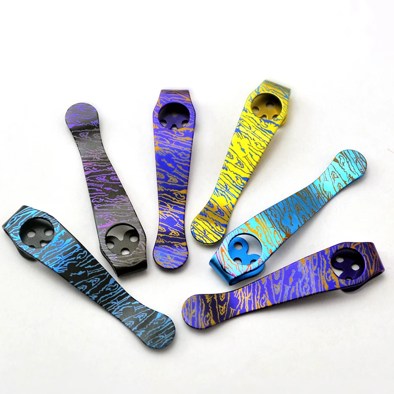 Flame Grain Titanium Pocket Knife Clip Kydex Back Clips waist Clip for
