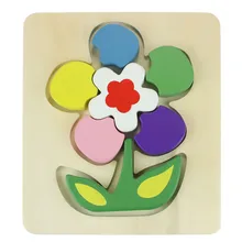 High Quality Wooden Animals Kid Children Educational Toy Puzzle Cartoon Baby Aug24