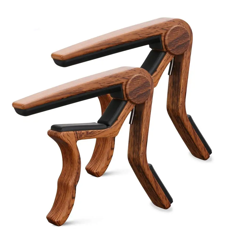 

Guitar Capo, 2 Pack Capo for Acoustic and Electric Guitar 6 String, Ukulele Capo Tenor, Concert,Soprano, Baritone Wooden Color