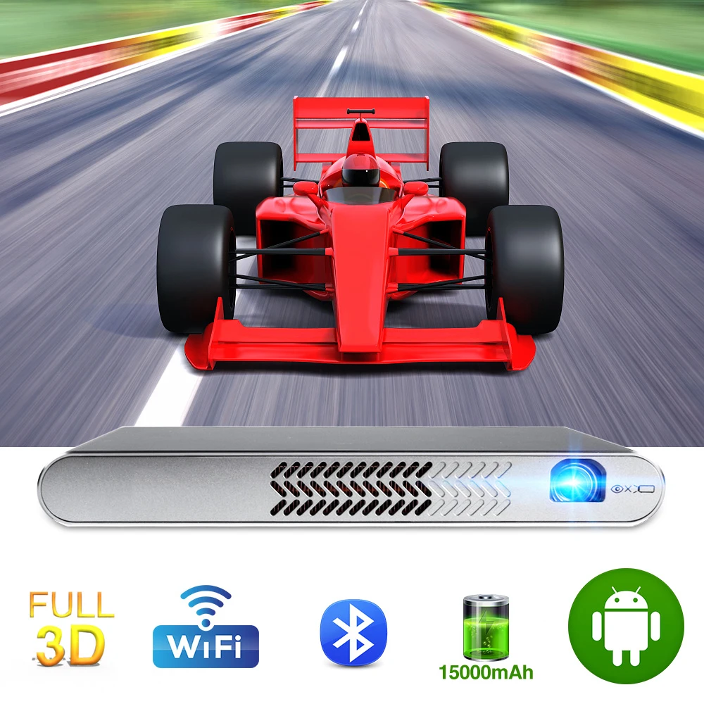 Poner Saund N1 DLP العرض المحمولة 15000 MAh بطارية جهاز عرض صغير الروبوت WIFI بلوتوث 1080 P كامل 3D HDMI المسرح المنزلي dlp