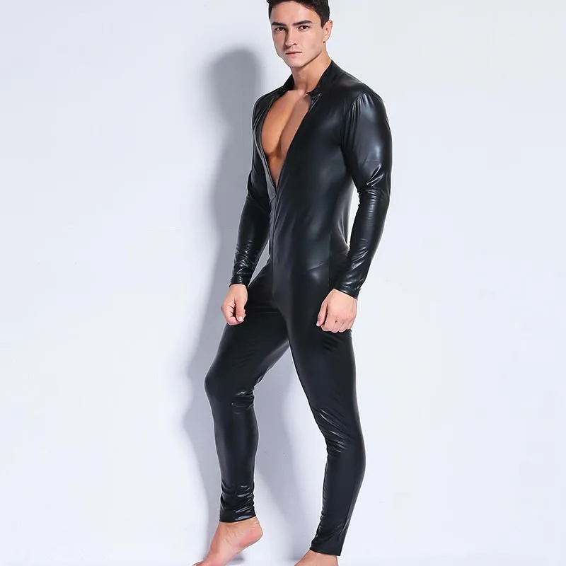 AIIOU مثير الرجال جلد صناعي أسود حللا طويلة الأكمام العميق V الوثن ملابس تحتية للمصارعة كمال الاجسام داخلية الرجال حللا AIIOU مثير الرجال جلد صناعي أسود حللا طويلة الأكمام العميق V الوثن ملابس تحتية للمصارعة كمال الاجسام داخلية الرجال حللا