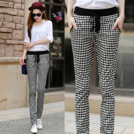 plaid pants womens plus size