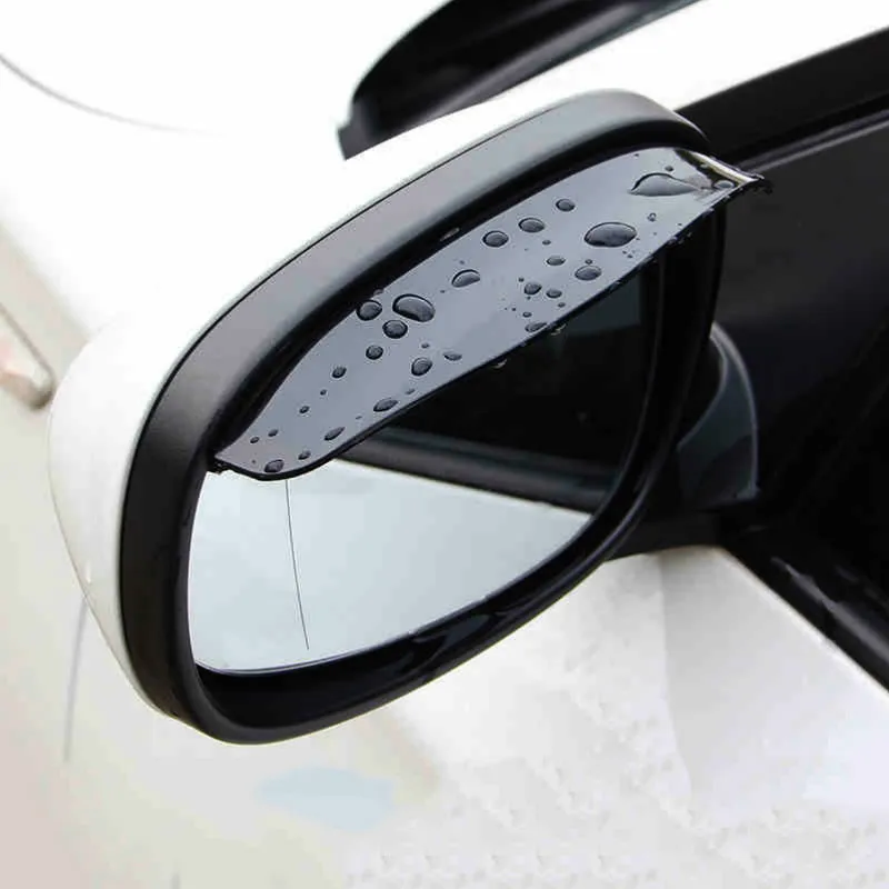 PAIR of Universal Tint Black Side Mirror Rain Snow Guard Sun Visors for Hyundai