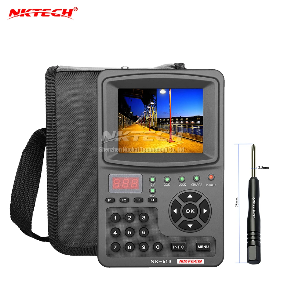 NKTECH HD Digital Satellite TV Signal Finder NK 610 CCTV Camera Monitor