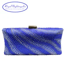 Королевский Голубой Кристалл вечерние сумки и клатчи с Стразы хрусталь бриллиант для свадьбы выпускного вечера вечерние хрустальные коробки сцепления
