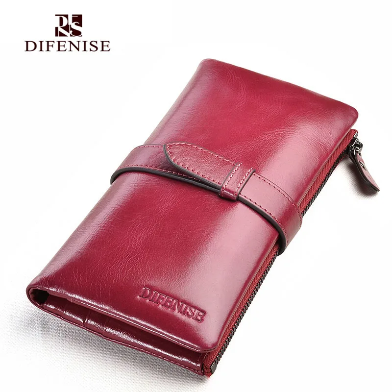 

Difenise Fashion Women Wallets Genuine Drawstring Zipper Leather Wallet Women's Long Design Purse Clutch High Quality Wallets