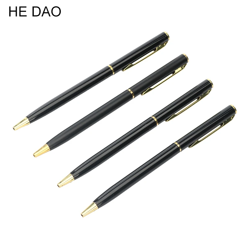 

4 Pcs Lot Office Accessory Core Metal Ballpoint Pen Rotating Metal Old Oil Pen School Stationery Multicolor