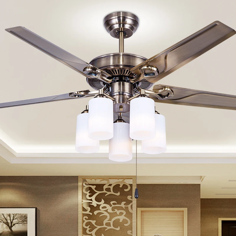 Ceiling Fan European Led Lamps Style Retro Iron Leaf Ceiling Fan European Led Lamps Style Retro Iron Leaf Dining Room Bedroom Light Lamp Household