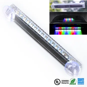 

RGB LED Bar Warning Lights for Car Interior Light 19Colors Mode 6W Solar Lights Car Rear Window Flash Strobe Light