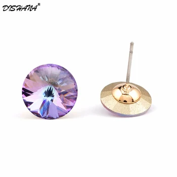 

Dishana Fashion Jewelry Earrings for Women Round Stud Earings White Cubic Zircon Earring Pendientes Mujer Moda Studs e0456
